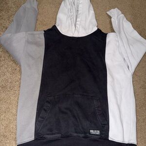 Hollister Black and Light Gray Hoodie